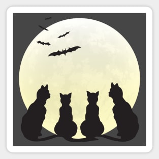 Cats & the Full Moon Magnet